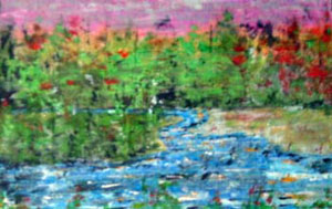 Pintura "Ribeira do lucifecit" de Jorge Barroso
