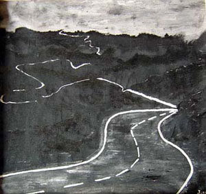 Pintura "Estradas vestidas de luto" de Jorge Barroso