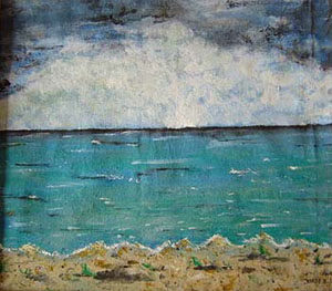 Pintura "Mar que enrola na areia" de Jorge Barroso