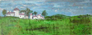 Pintura "Aldeia S. Gregório - Rio de Moinhos" de Jorge Barroso