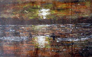 Pintura "Encantos do pôr-do-sol" de Jorge Barroso